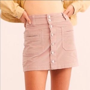 Free People Joanie Corduroy Skirt Pink